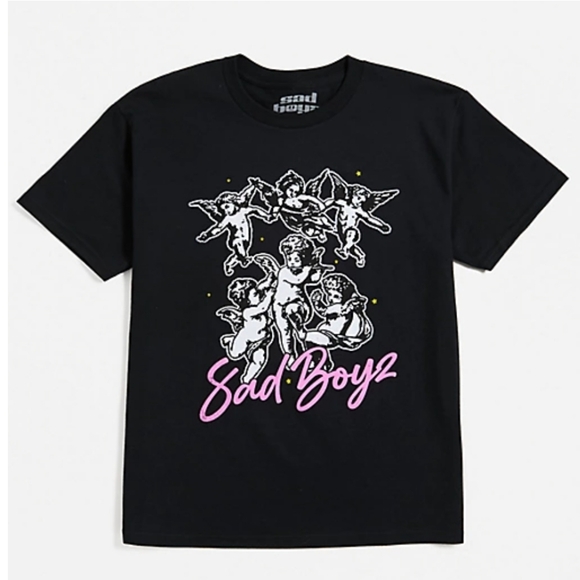 1297 New SAD BOYZ Angels Black T-Shirt Sz Large - Picture 1 of 7
